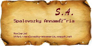 Spalovszky Annamária névjegykártya